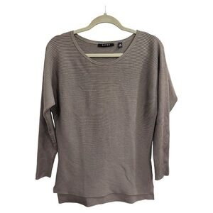 Cyrus Shirt Womens Medium Ribbed Long Sleeve Round Neck Blouse Mauve Office Fall